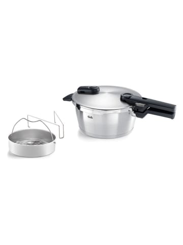 Fissler 3tlg. Set: Edelstahl-Schnellkochtopf "Vitaquick® Premium" in Silber