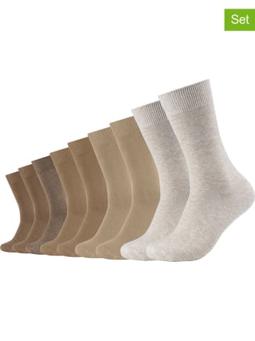 camano 9er-Set: Socken in Beige/ Hellbraun/ Creme