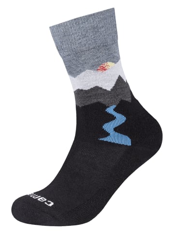 camano Socken in Schwarz/ Grau/ Hellblau