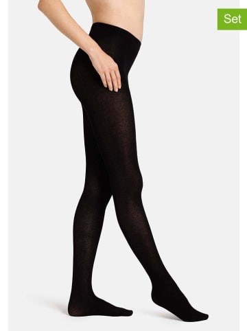 camano 2er-Set: Strumpfhosen in Schwarz - 80 DEN