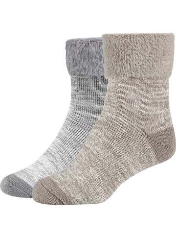 camano 2-delige set: sokken grijs/beige
