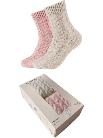 camano 2er-Set: Socken in Rosa/ Beige