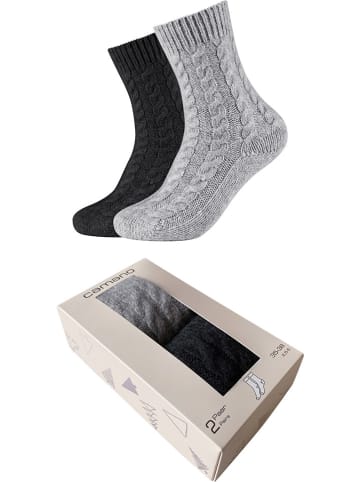 camano 2er-Set: Socken in Schwarz/ Grau