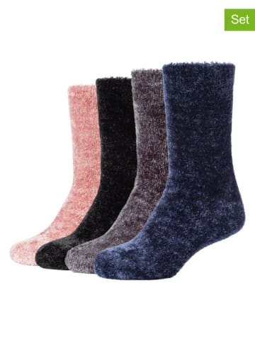 camano Skarpety (4 pary) w kolorze granatowo-jasnoróżowo-czarnym