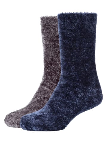 camano 4-delige set: sokken donkerblauw/lichtroze/zwart