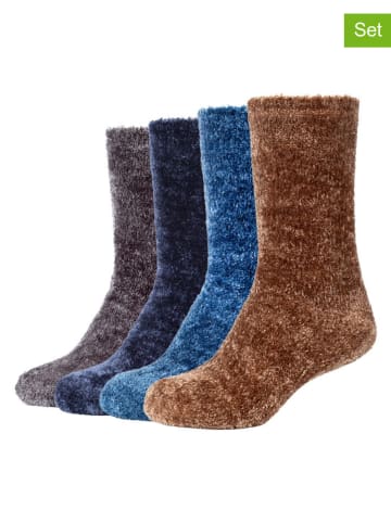 camano 4-delige set: sokken antraciet/lichtbruin/donkerblauw