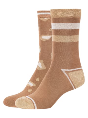 camano 4er-Set: Socken in Schwarz/ Hellbraun