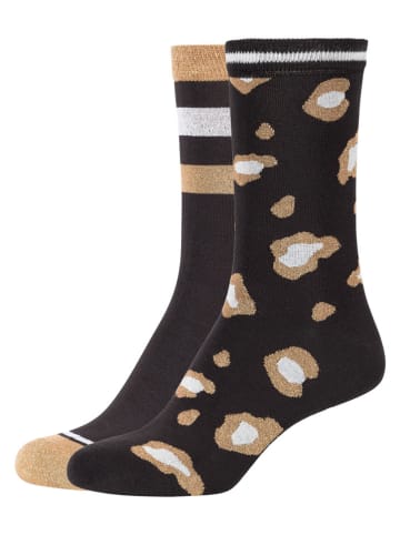 camano Skarpety (4 pary) w kolorze czarno-jasnobrązowym