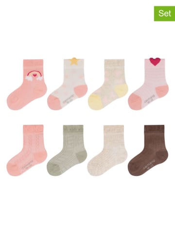 camano 8er-Set: Socken in Rosa/ Gelb/ Hellbraun