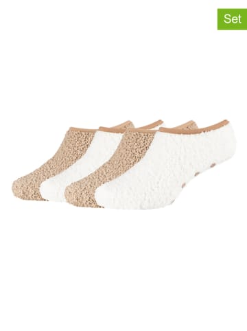 camano 4er-Set: ABS-Füßlinge in Beige/ Creme