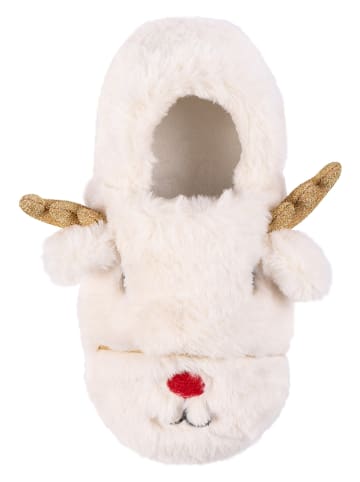 Fun Socks Pantoffels crème