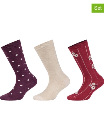 s.Oliver 5-delige set: sokken beige/rood/paars