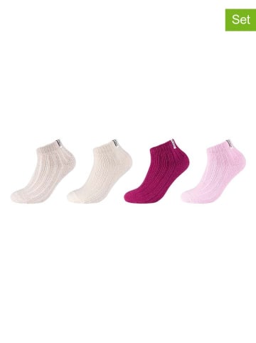 s.Oliver Skarpety (4 pary) w kolorze jasnoróżowo-kremowo-fioletowym