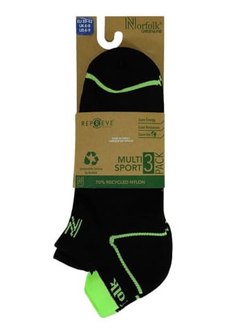 Norfolk 3er-Set: Sportsocken in Schwarz