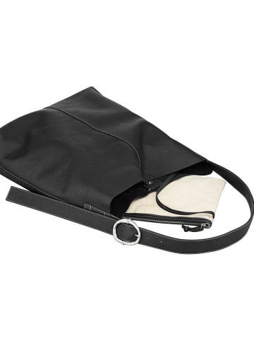 Becksöndergaard Leder-Schultertasche "Mae" in Schwarz - (B)32 x (H)40 x (T)15 cm