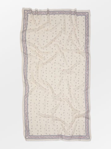 Becksöndergaard Schal "Floaisley" in Creme/  Dunkelblau- (L)180 x (B)90 cm