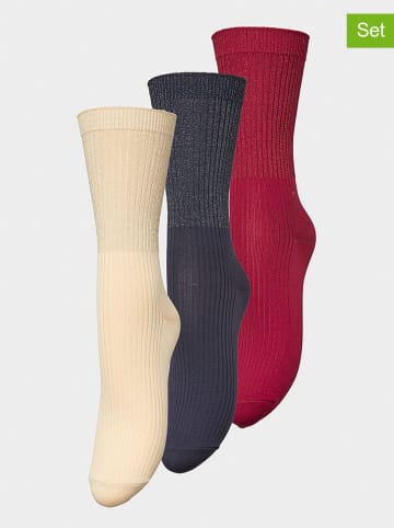 Becksöndergaard 3er-Set: Socken "Grady" in Beige/ Dunkelblau/ Bordeaux