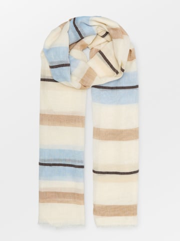 Becksöndergaard Schal "Cowea" in Creme/ Beige/ Hellblau - (L)180 x (B)90 cm