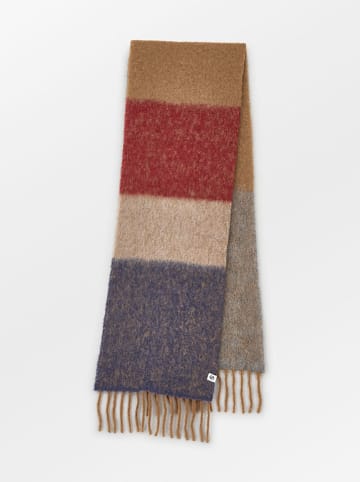 Becksöndergaard Schal in Camel/ Bordeaux/ Dunkelblau - (L)200 x (B)35 cm