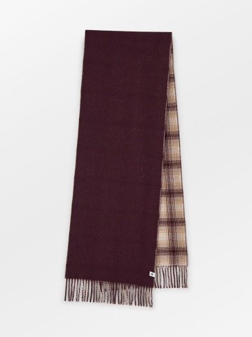 Becksöndergaard Wollschal in Bordeaux/ Beige - (L)220 x (B)37 cm