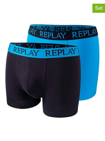 Replay Underwear Bokserki (2 pary) w kolorze czarnym i niebieskim