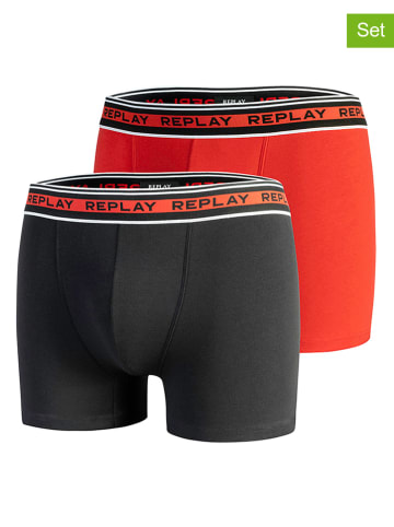 Replay Underwear Bokserki (2 pary) w kolorze czerwonym i czarnym