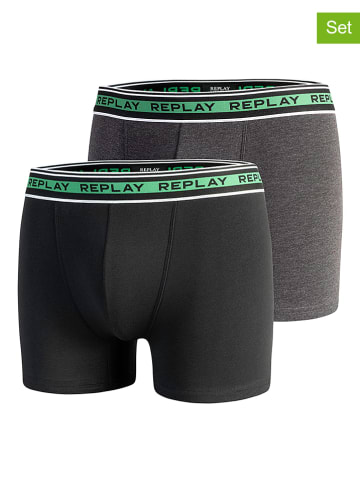 Replay Underwear Bokserki (2 pary) w kolorze szarym i czarnym