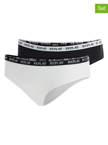 Replay Underwear Figi (2 pary) w kolorze czarnym i białym