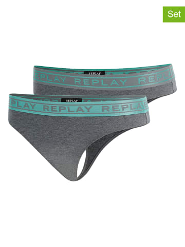 Replay Underwear Stringi (2 pary) w kolorze szarym