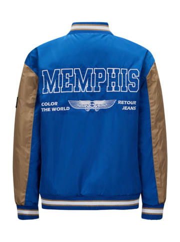 Retour Übergangsjacke in Blau/ Hellbraun