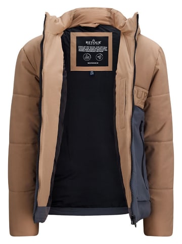 Retour Doorgestikte jas "Myron" lichtbruin/blauw