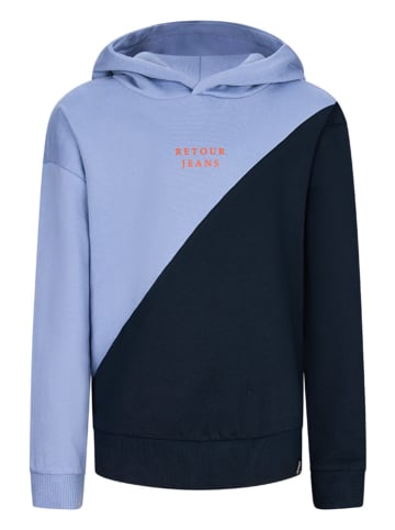 Retour Hoodie "Novan" lichtblauw/donkerblauw