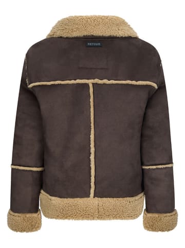Retour Kurtka "Kris" w kolorze brązowym ze skóry syntetycznej