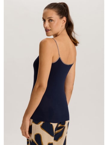 Hanro Pyjama-Oberteil in Dunkelblau