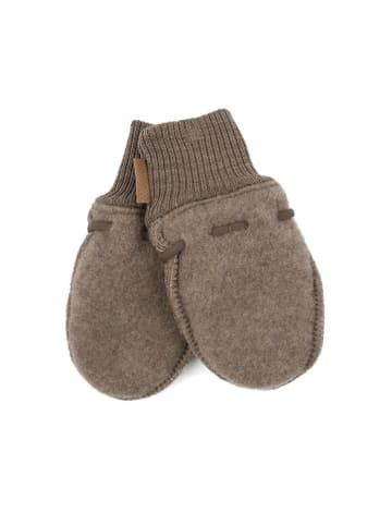 mikk-line Wełniane rękawiczki w kolorze brązowym