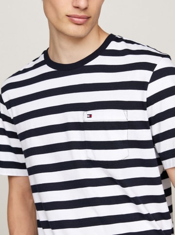 Tommy Hilfiger Shirt in Weiß/ Dunkelblau