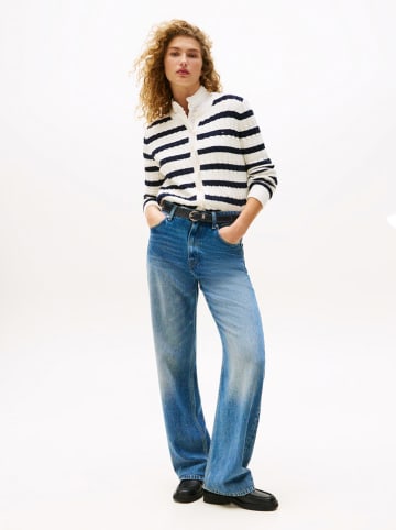 Tommy Hilfiger Cardigan in Weiß/ Dunkelblau