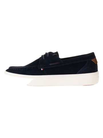 Tommy Hilfiger Leren veterschoenen donkerblauw