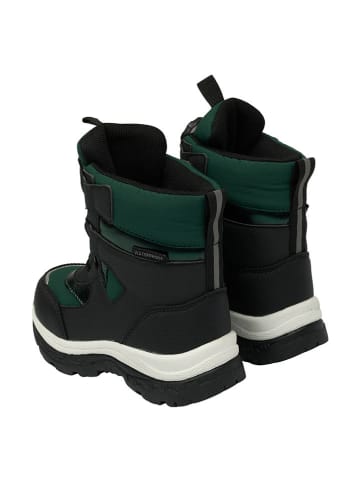 mikk-line Botki zimowe w kolorze czarno-zielonym