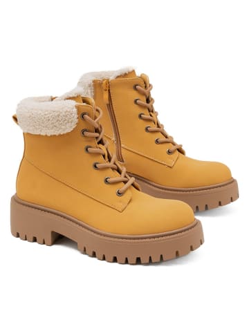 C'M Enkelboots mosterdgeel