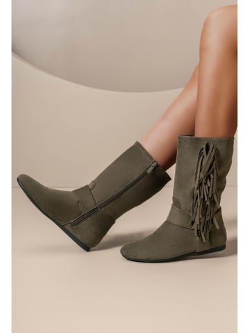 C'M Botki w kolorze khaki