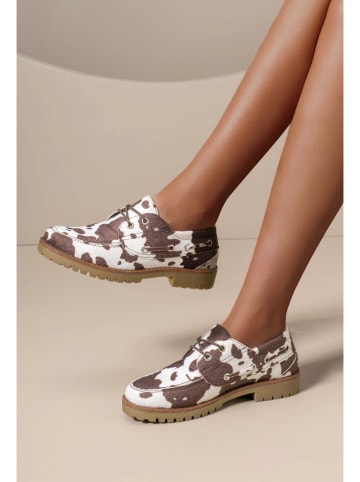 C'M Veterschoenen wit/bruin