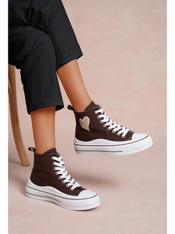 Foreverfolie Sneakersy w kolorze brązowym