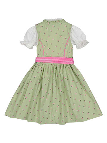 Isartrachten Dirndl in Grün/ Pink