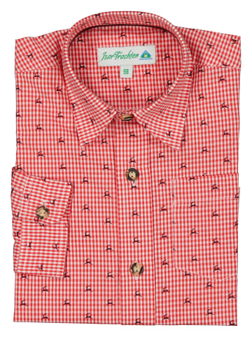 Isartrachten Trachtenhemd in Rot/ Weiß