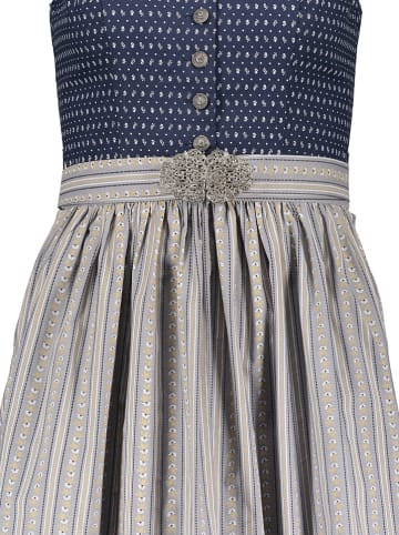 Almsach Dirndl in Dunkelblau/ Beige
