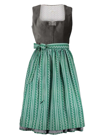 Almsach Dirndl in Grau/ Grün