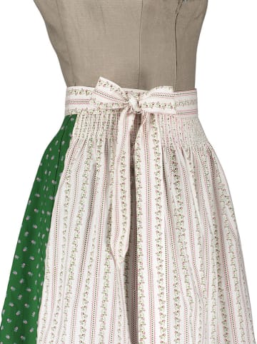 Almsach Dirndl in Grün/ Beige