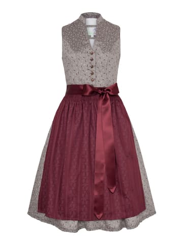Alpenfee Dirndl ''Alisa'' in Grau/ Bordeaux