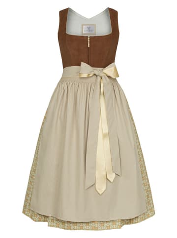 Alpenfee Dirndl in Dunkelbraun/ Beige